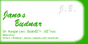 janos budnar business card